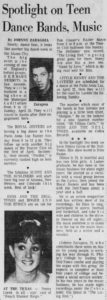 Dino and the Dell-Tones' Johnny Zaragoza's San Antonio Express Music Column from 1965