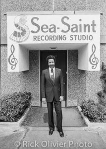 Allen Toussaint in front of his Sea Saint Studios